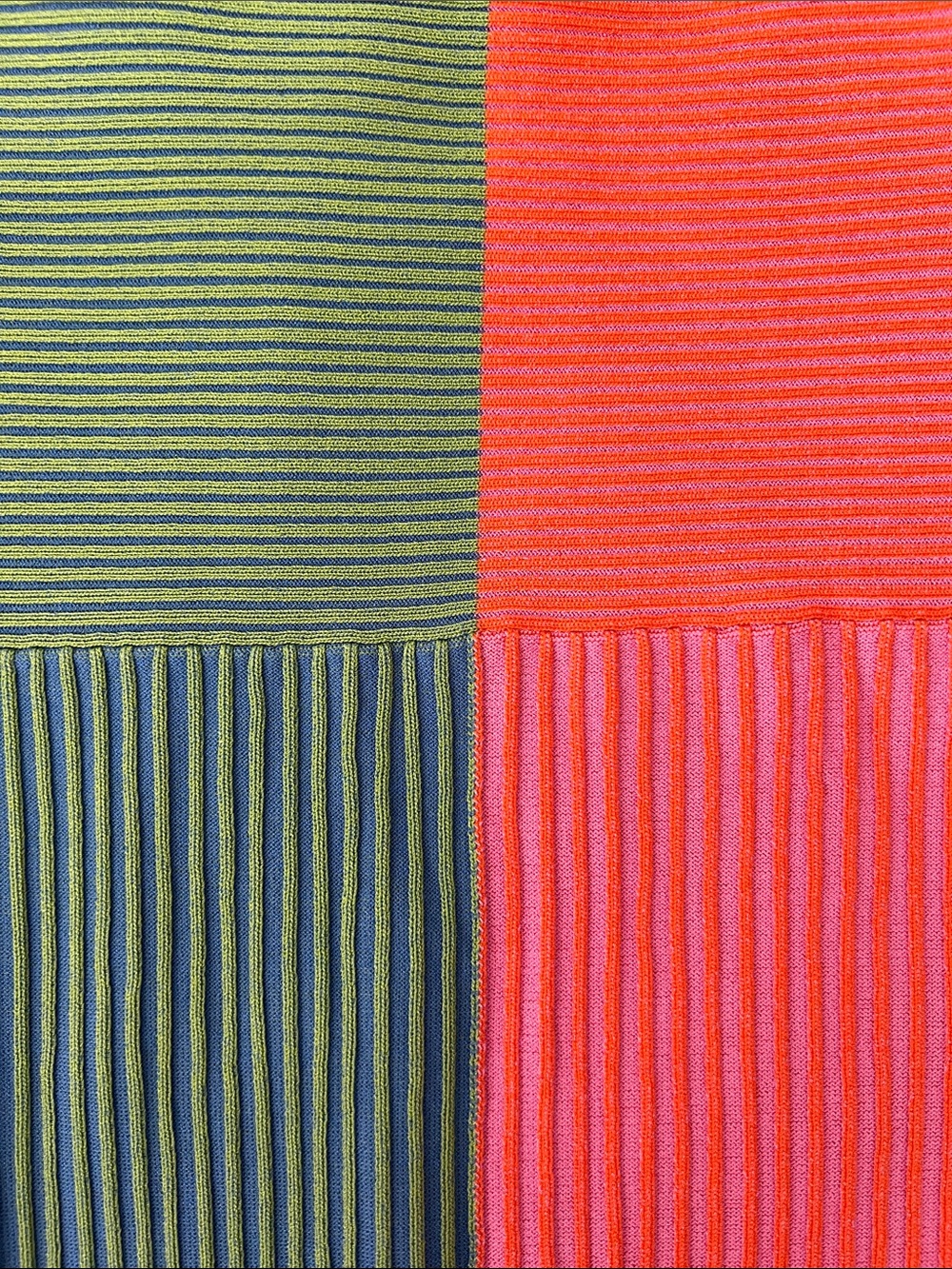 Solid & Striped Colorblock Strapless Ribbed Knit Dress - Pink, Green & Orange - Picture 5 of 6
